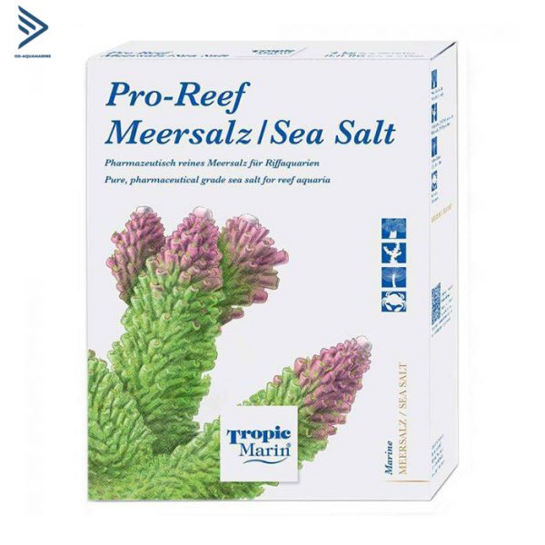 Muối Tropic Marin Pro Reef Salt  chứa tất cả các nguyên tố chính và vi lượng của nước biển nhiệt đới theo tỷ lệ tự nhiên và không có chất phụ gia nhân tạo cũng như nitrat và phốt phát.